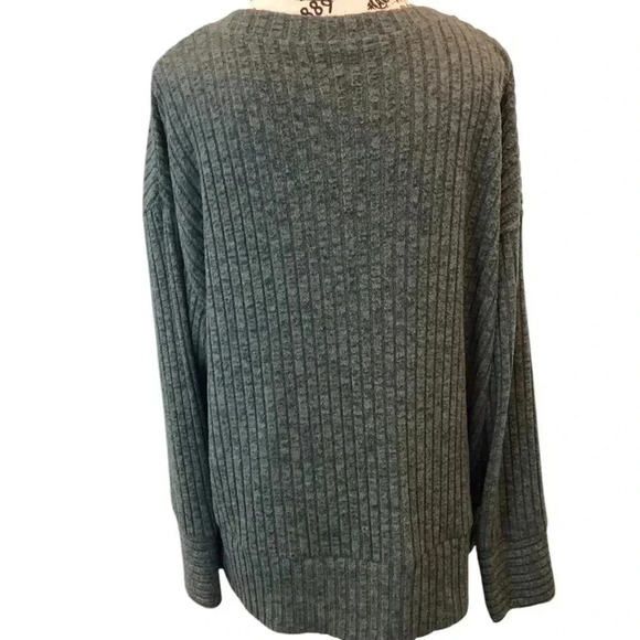 Womens XXL Unbranded Green Ribbed Knit Sweater L/S Super Soft - Picture 2 of 5